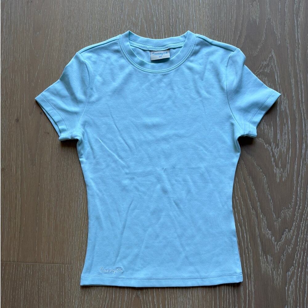 Sunny De Mini Baby Tee Size XS Light Blue